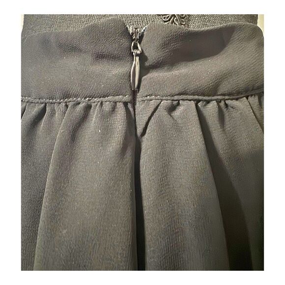 Black Asymmetric Witchy Alt Emo Whimsy Gothic High Low Midi Maxi Skirt Size M - Picture 5 of 6